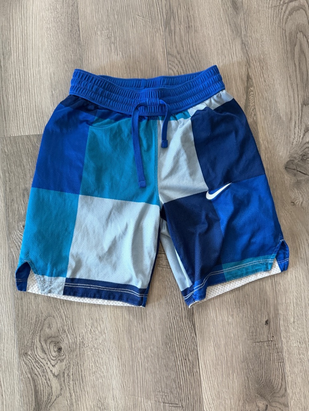 Nike Blue Multi-Tone Patchwork reversible Sport Shorts
